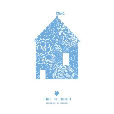 Vektör mor dantel çiçek evi siluet tasarlamak çerçeve