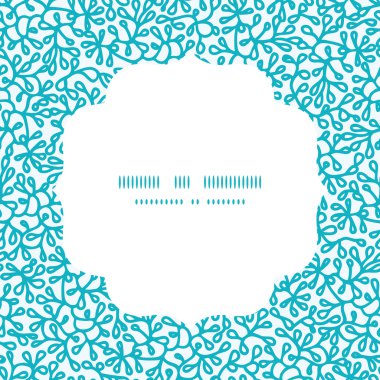 Vektör soyut sualtı bitkiler çerçeve Dikişsiz desen arka plan daire