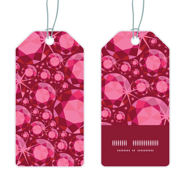 Vector ruby verticale streep kaderset patroon tags — Stockvector