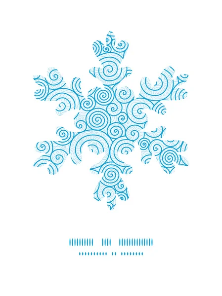 Vector abstract swirls Christmas snowflake silhouette pattern frame card template — Stock Vector