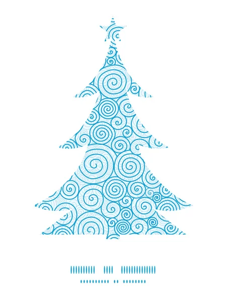 Vector abstracto remolinos árbol de Navidad silueta patrón marco tarjeta plantilla — Archivo Imágenes Vectoriales