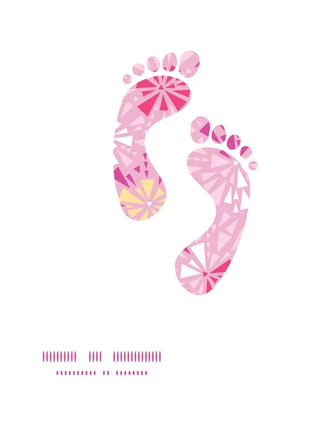 Vector pink abstract triangles footprints silhouettes pattern frame — Stock Illustration Vector pink abstract triangles footprints silhouettes pattern frame Royalty Free Stock Illustrations
