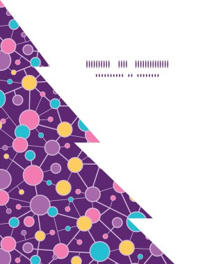 Vektör moleküler yapısı Noel ağacı siluet desen çerçeve kartı şablonu