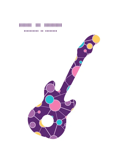 Estrutura molecular vetorial guitarra música silhueta padrão quadro — Vetor de Stock