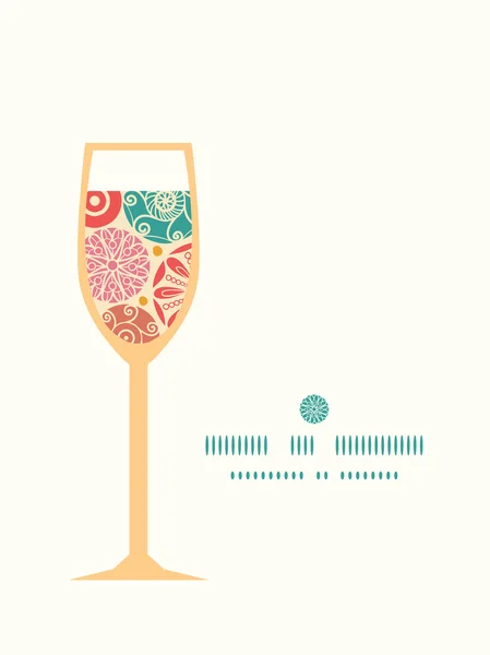 ベクトル抽象的な装飾円ワイン グラス シルエット パターン フレーム — ストックベクタ