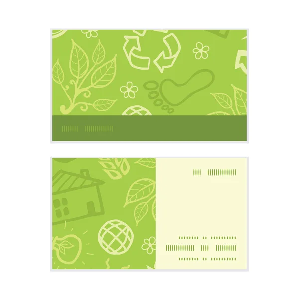 Vector environmental horizontal stripe frame pattern business cards set Stock Illustration