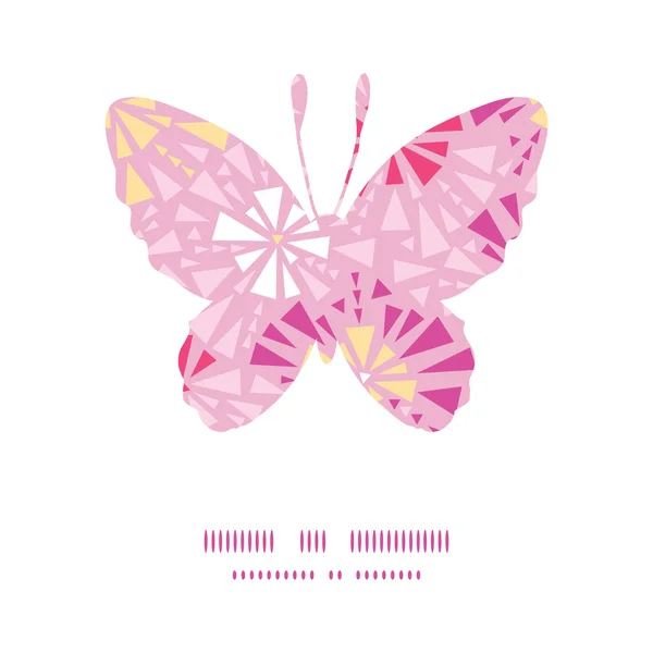 Cadre motif silhouette papillon triangle abstrait rose vectoriel — Image vectorielle