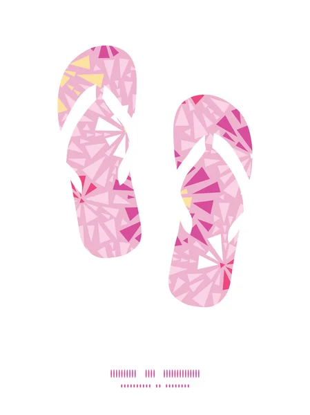 Vektor rosa abstrakte Dreiecke Flip-Flops Silhouetten Muster Rahmen — Stockvektor