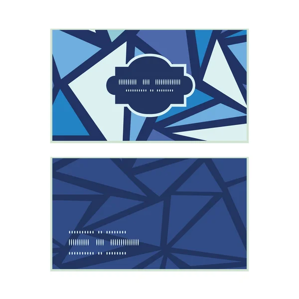 Vector abstract ice chrystals horizontal frame pattern business cards set — Stock Vector