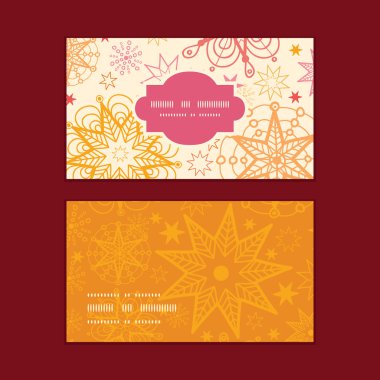 Vektör sıcak yıldızlar yatay çerçeve desen kartvizit set