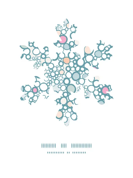 Vektor bunt Blasen Weihnachten Schneeflocke Silhouette Muster Rahmen Karte Vorlage — Stockvektor