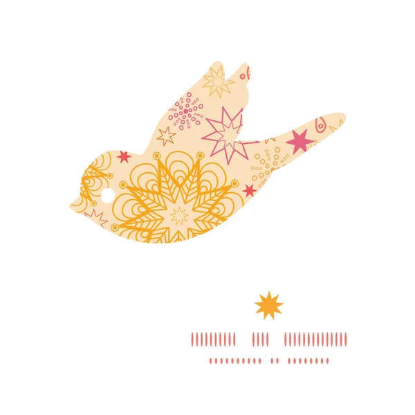 ベクトル暖かい星鳥シルエット パターン フレーム — ストックベクタ