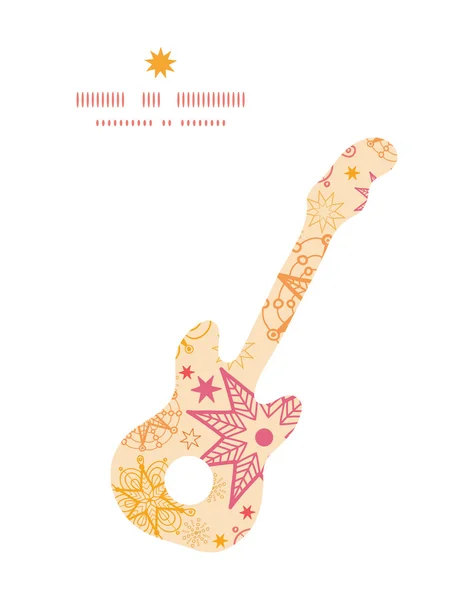 Vector warm stars guitar music silhouette pattern frame — Stock Vector