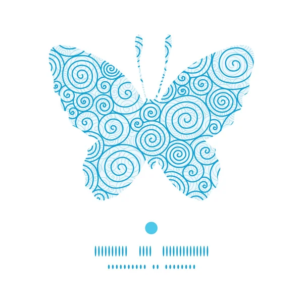 Vector abstracto remolinos mariposa silueta patrón marco — Archivo Imágenes Vectoriales