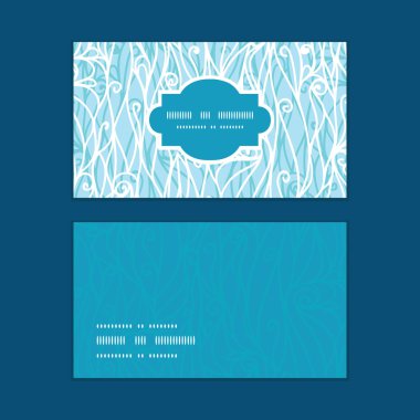 Vektör soyut frost swirls doku yatay çerçeve desen kartvizit set