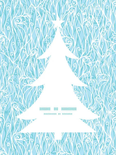 Vektorové abstraktní frost víří textury vánoční strom silueta vzorem rám kartu šablona — Stockový vektor
