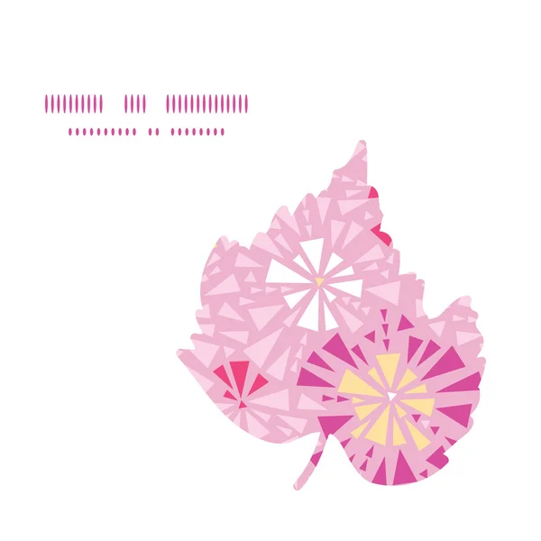 Vector pink abstract triangles leaf silhouette pattern frame — Stock Illustration Vector pink abstract triangles leaf silhouette pattern frame Vector Graphics