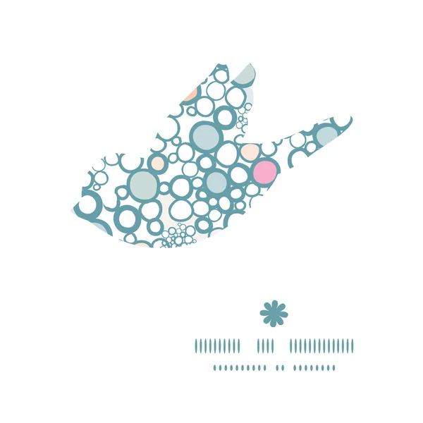 矢量七彩的泡泡鸟剪影模式框架 — 图库矢量图片