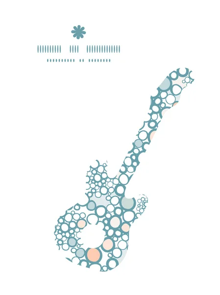 Vector colorful bubbles guitar music silhouette pattern frame — Stock Vector