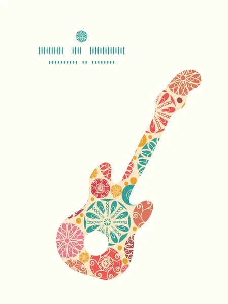 Vector abstract decorative circles guitar music silhouette pattern frame — Stock Vector