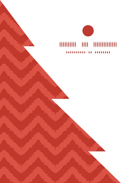 Vektorové barevné ikat chevron vánoční stromeček silueta vzorem rám kartu šablona — Stockový vektor