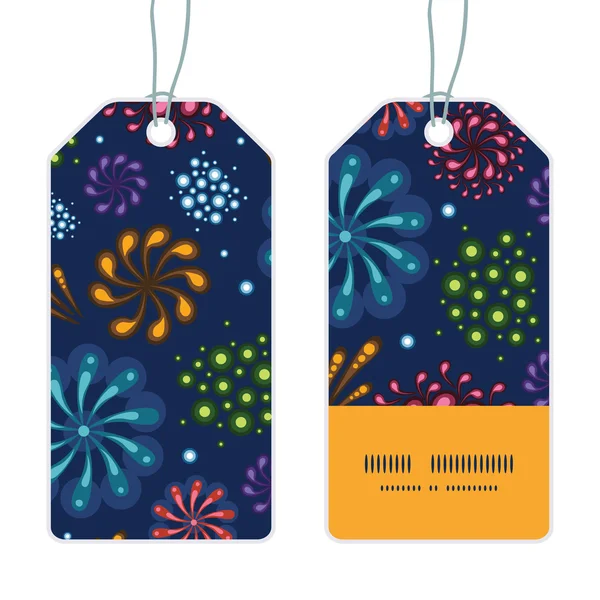 Vettoriale festa fuochi d'artificio verticale striscia cornice pattern tag set — Vettoriale Stock
