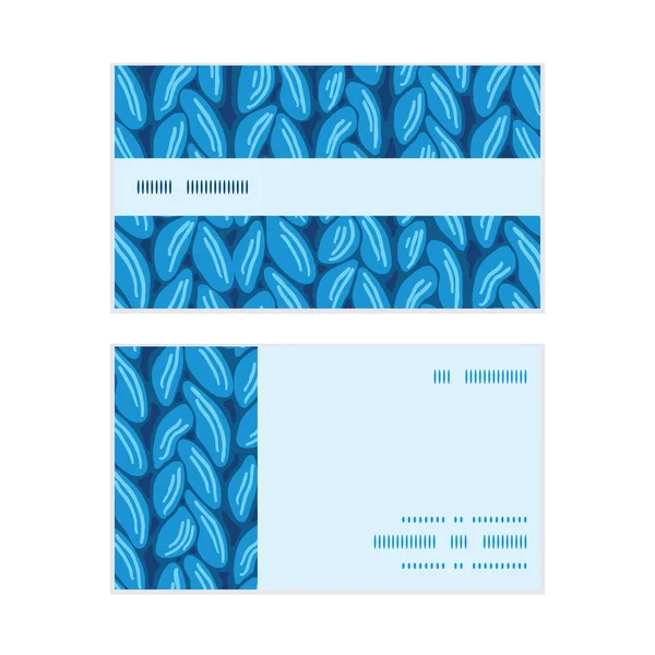 Vector tejido de punto de aguas residuales textura horizontal rayas horizontales marco patrón tarjetas de visita conjunto — Vector de stock