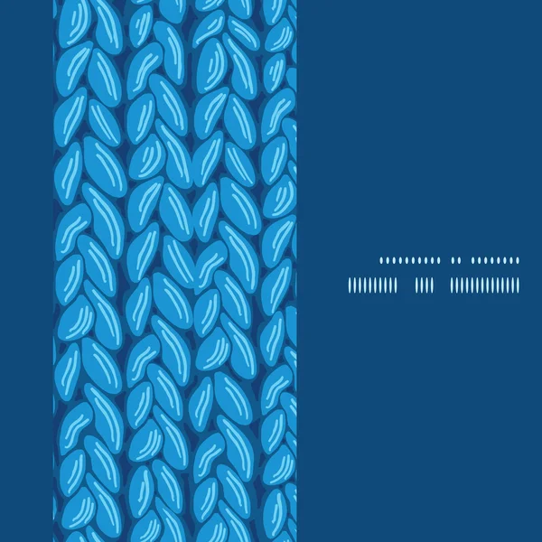 Vecteur tricot tissu d'eau de mer texture horizontale cadre vertical fond de motif sans couture — Image vectorielle