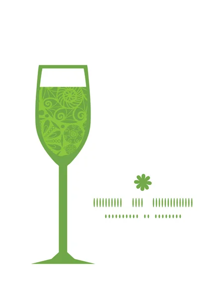 Vector abstracto verde y blanco círculos vino silueta patrón marco — Vector de stock