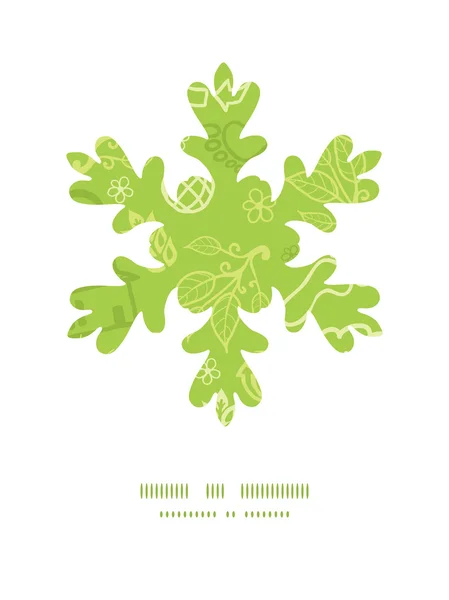 Vector milieu Kerstmis sneeuwvlok silhouet patroon frame kaartsjabloon — Stockvector