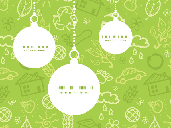 Vector environmental Christmas ornaments silhouettes pattern frame card template