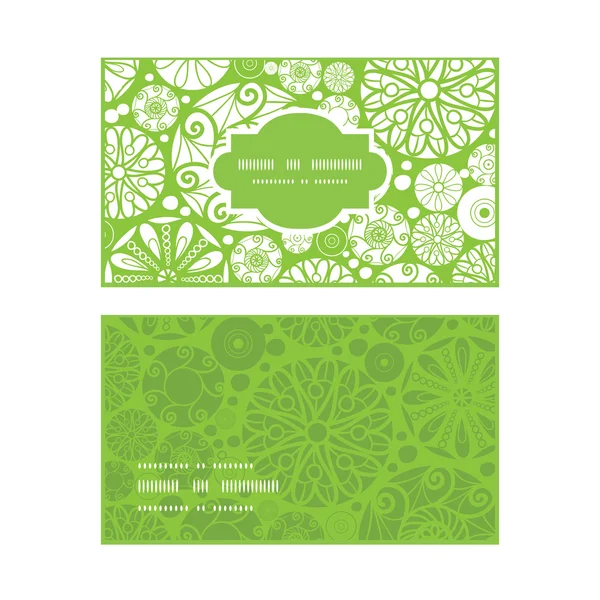 Vector abstract green and white circles horizontal frame pattern business cards set Royalty Free Stock Illustrations