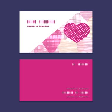 Vektör dokulu kumaş kalpler kalp siluet tasarlamak çerçeve