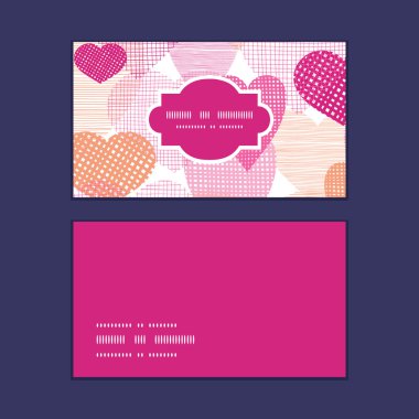 Vektör dokulu kumaş kalpler kalp siluet tasarlamak çerçeve