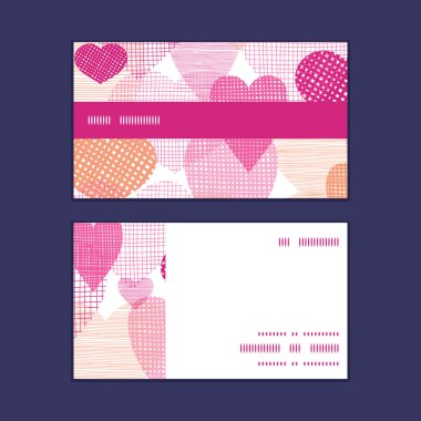 Vektör dokulu kumaş kalpler kalp siluet tasarlamak çerçeve