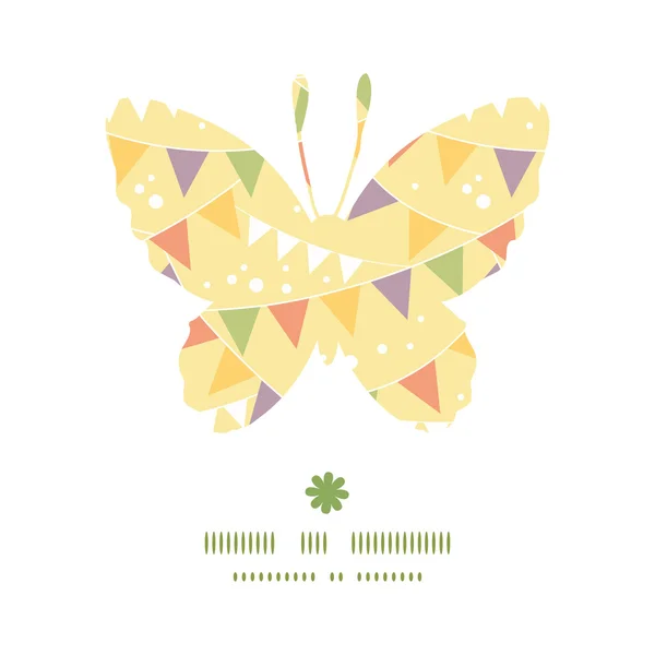 Décorations de fête vectorielles bunting papillon silhouette modèle cadre — Image vectorielle