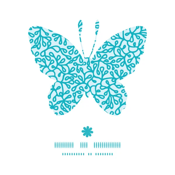 Vector abstracte onderwater planten butterfly silhouet patroon frame — Stockvector