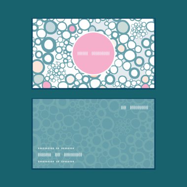 Vektör renkli baloncuklar dikey çerçeve desen kartvizit set yuvarlak