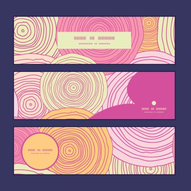 Desen arka plan vektör doodle daire doku yatay Banner ayarla