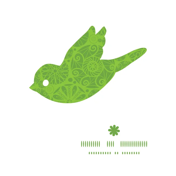 Vektor abstrakte grüne und weiße Kreise Vogel Silhouette Muster Rahmen — Stockvektor