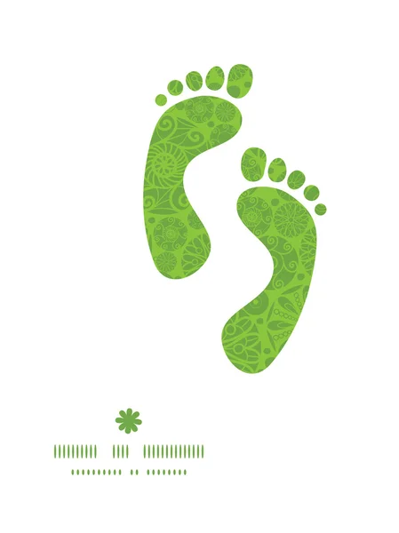 绿色和白色的矢量抽象圈子脚印的轮廓模式框架 — 图库矢量图片