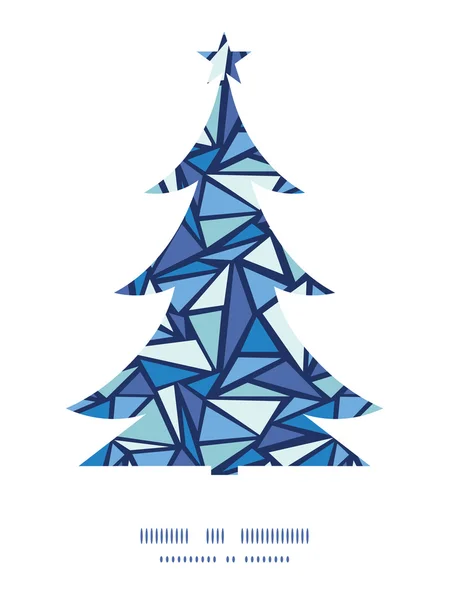 Vector abstracto hielo cristales árbol de Navidad silueta patrón marco tarjeta plantilla — Archivo Imágenes Vectoriales