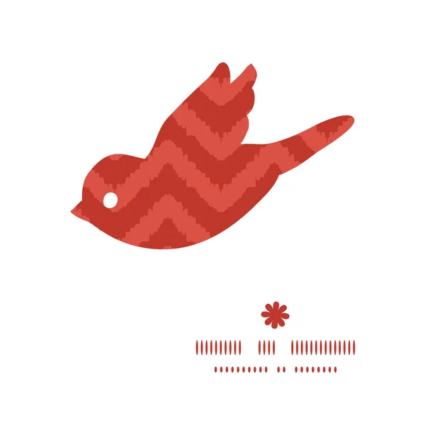 Vector colorido ikat chevron pájaro silueta patrón marco — Archivo Imágenes Vectoriales