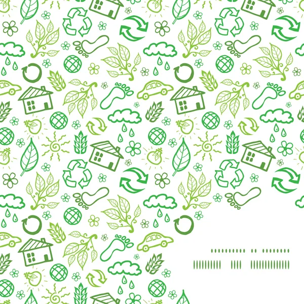 Vector ecología símbolos marco esquina patrón fondo — Vector de stock