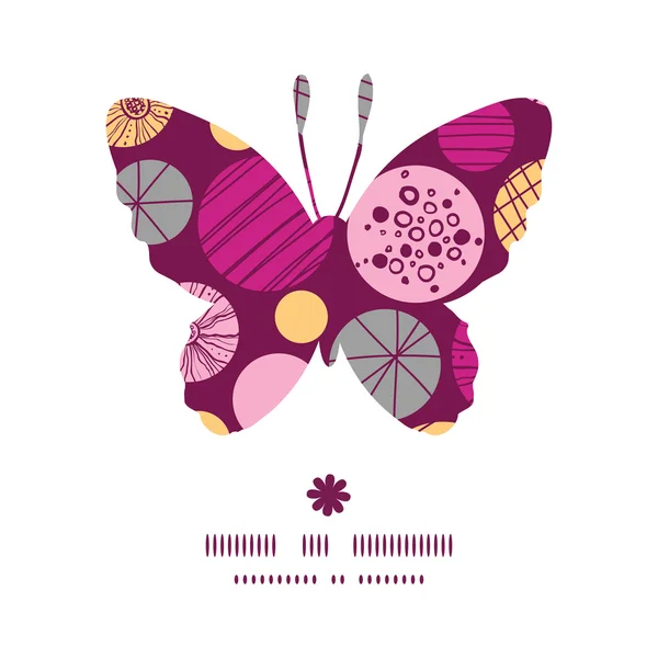 矢量抽象纹理的气泡蝴蝶轮廓模式框架 — 图库矢量图片