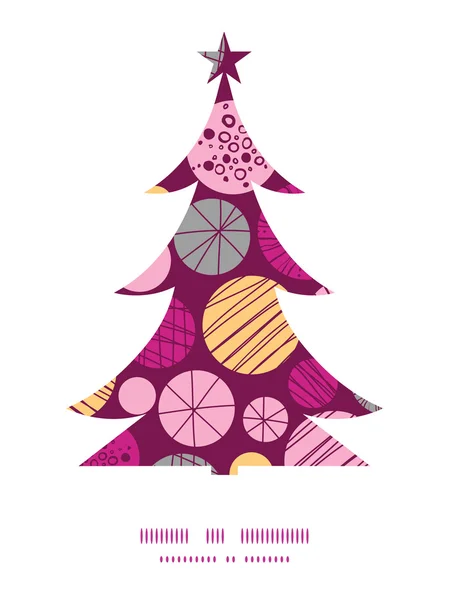 Vector abstracte textuur bubbels kerstboom silhouet patroon frame kaartsjabloon — Stockvector