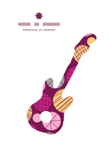 Vector abstract textured bubbles guitar music silhouette pattern frame — Stock Vector