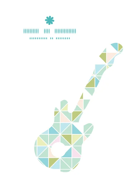 Vector colorido pastel triángulo textura guitarra música silueta patrón marco — Vector de stock