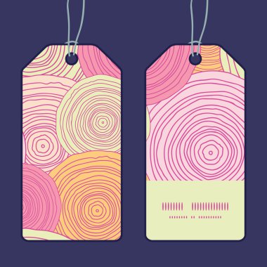 Set vektör doodle daire doku dikey çerçeve Desenli Etiketler