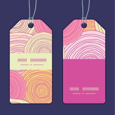 Set vektör doodle daire doku dikey çerçeve Desenli Etiketler